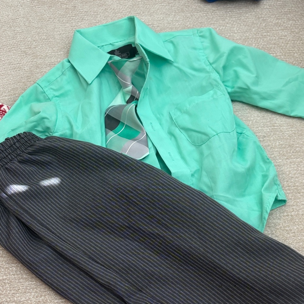 Kids Green and Gray Matching Set